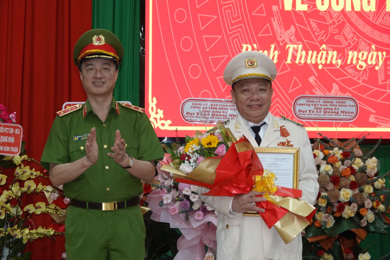 Phó Giám đốc Công an tỉnh Đồng Nai giữ chức Giám đốc Công an Bình Thuận