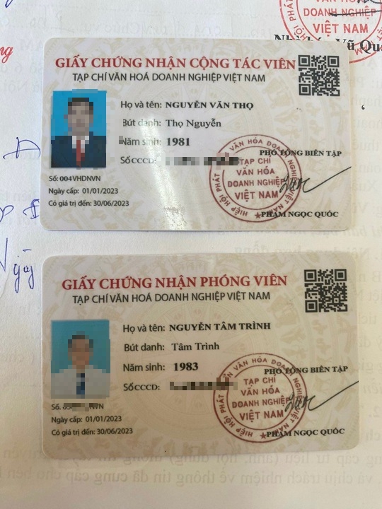 Bắt giam 2 đối tượng có giấy chứng nhận phóng viên, cộng tác viên một tạp chí - Ảnh 1.