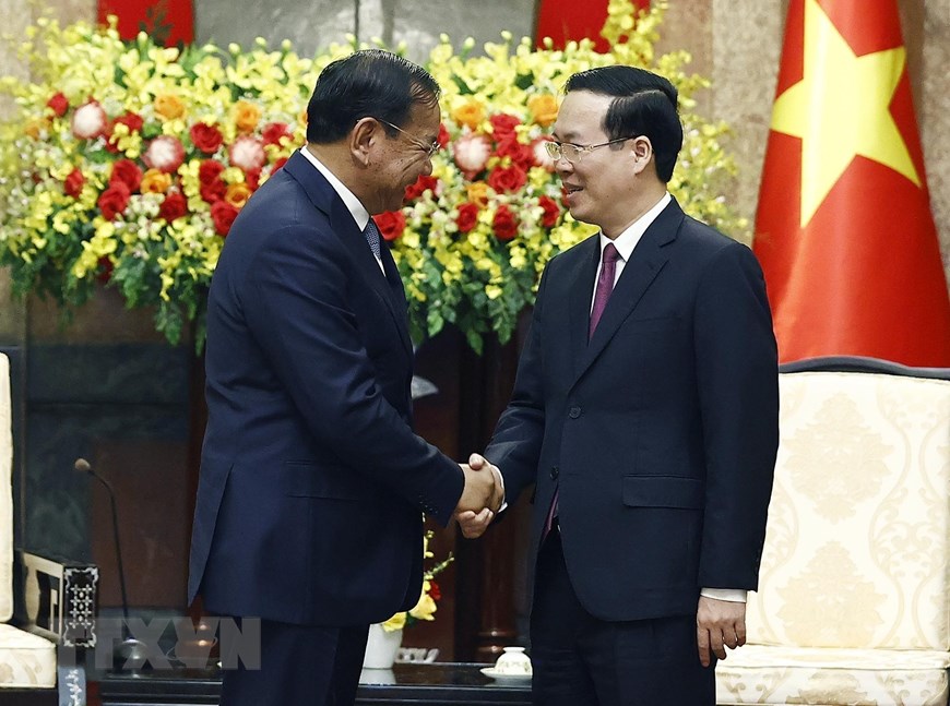 Chủ tịch nước V&otilde; Văn Thưởng tiếp Ph&oacute; Thủ tướng, Bộ trưởng Ngoại giao Campuchia - Ảnh 1.