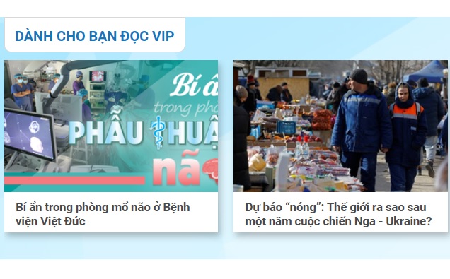 GIỚI THIỆU CỔNG THU PHÍ ĐỌC BÁO “DÀNH CHO BẠN ĐỌC VIP”