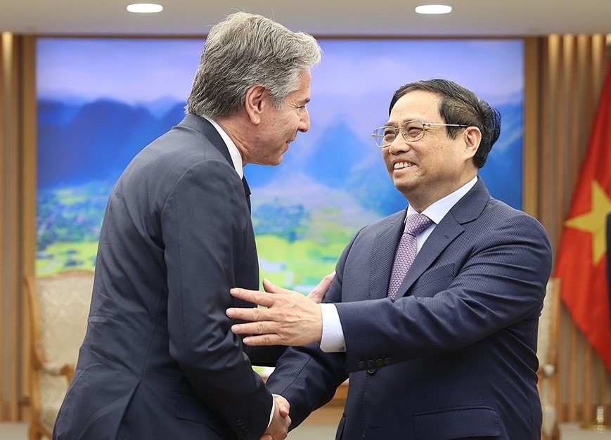 Những hình ảnh Thủ tướng Phạm Minh Chính tiếp Ngoại trưởng Mỹ Antony Blinken