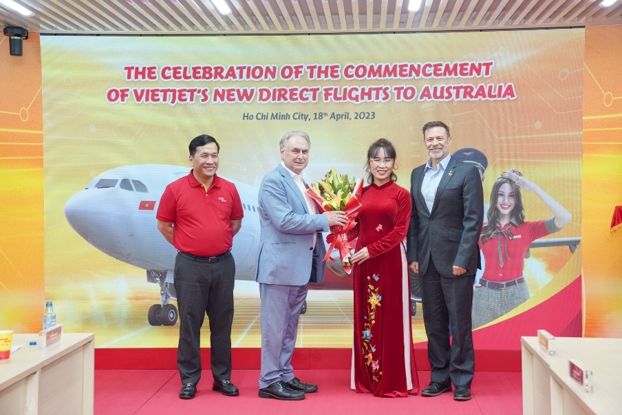&loz;Bộ trưởng Thương mại v&agrave; Du lịch &Uacute;c ch&uacute;c mừng c&aacute;c đường bay thẳng Việt Nam &ndash; &Uacute;c của Vietjet - Ảnh 1.