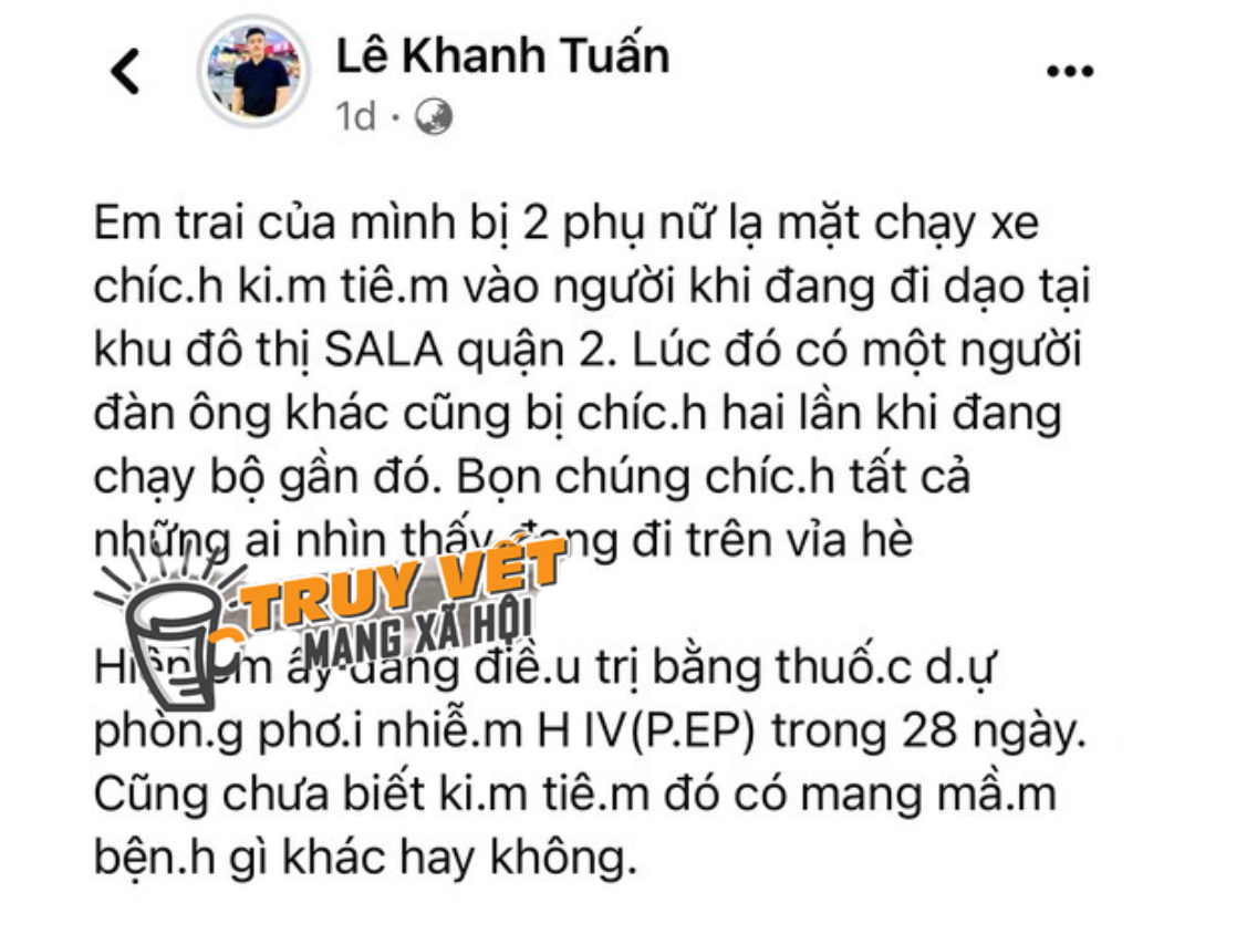 TP HCM: Xôn xao thông tin nam thanh niên bị 2 phụ nữ chích kim tiêm vào người