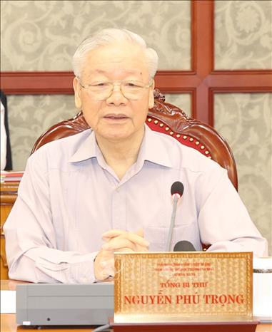 Những h&igrave;nh ảnh Tổng B&iacute; thư Nguyễn Ph&uacute; Trọng chủ tr&igrave; họp Bộ Ch&iacute;nh trị, Ban B&iacute; thư - Ảnh 3.