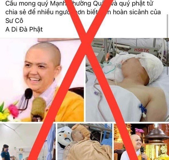 Thực hư thông tin nhiều bài viết chạy quảng cáo kêu gọi ủng hộ một "ni sư bị tai biến"