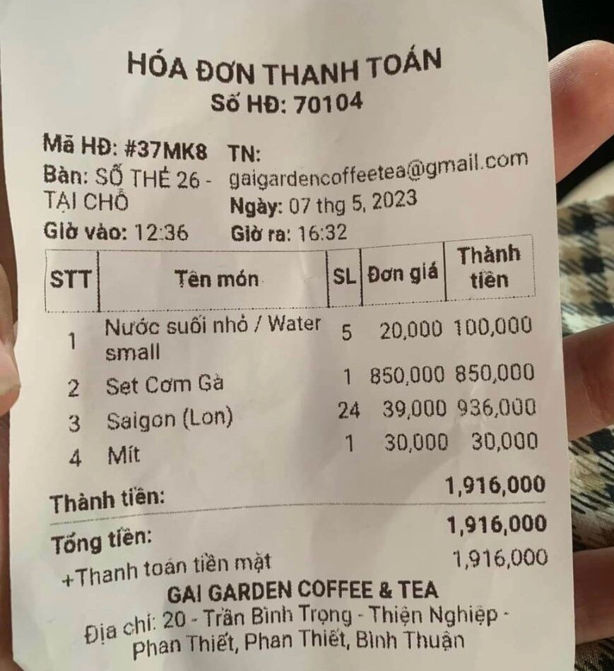 Bình Thuận: Quán ăn bán thùng bia Sài Gòn gần 1 triệu đồng, set cơm gà 850.000 đồng