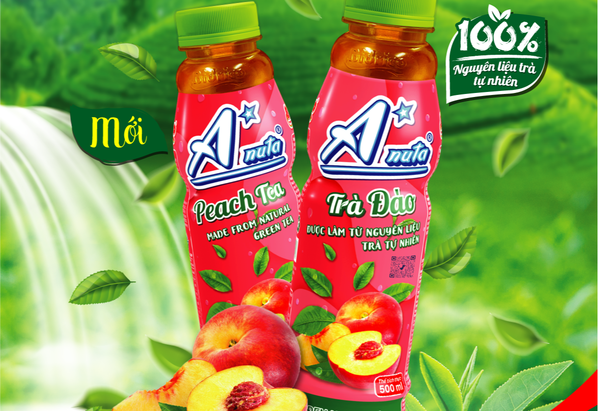 Trà đào A*nuta của Bidrico thanh mát, giải nhiệt