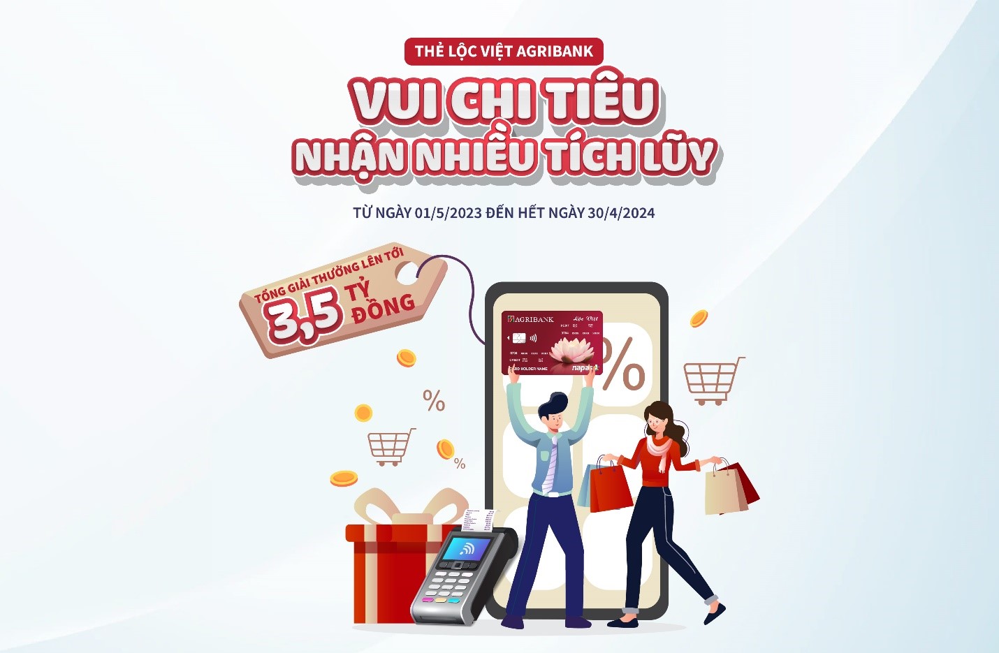 Ch&agrave;o h&egrave; rộn r&atilde; - Ho&agrave;n tiền cực đ&atilde; với thẻ t&iacute;n dụng Lộc Việt Agribank - Ảnh 1.