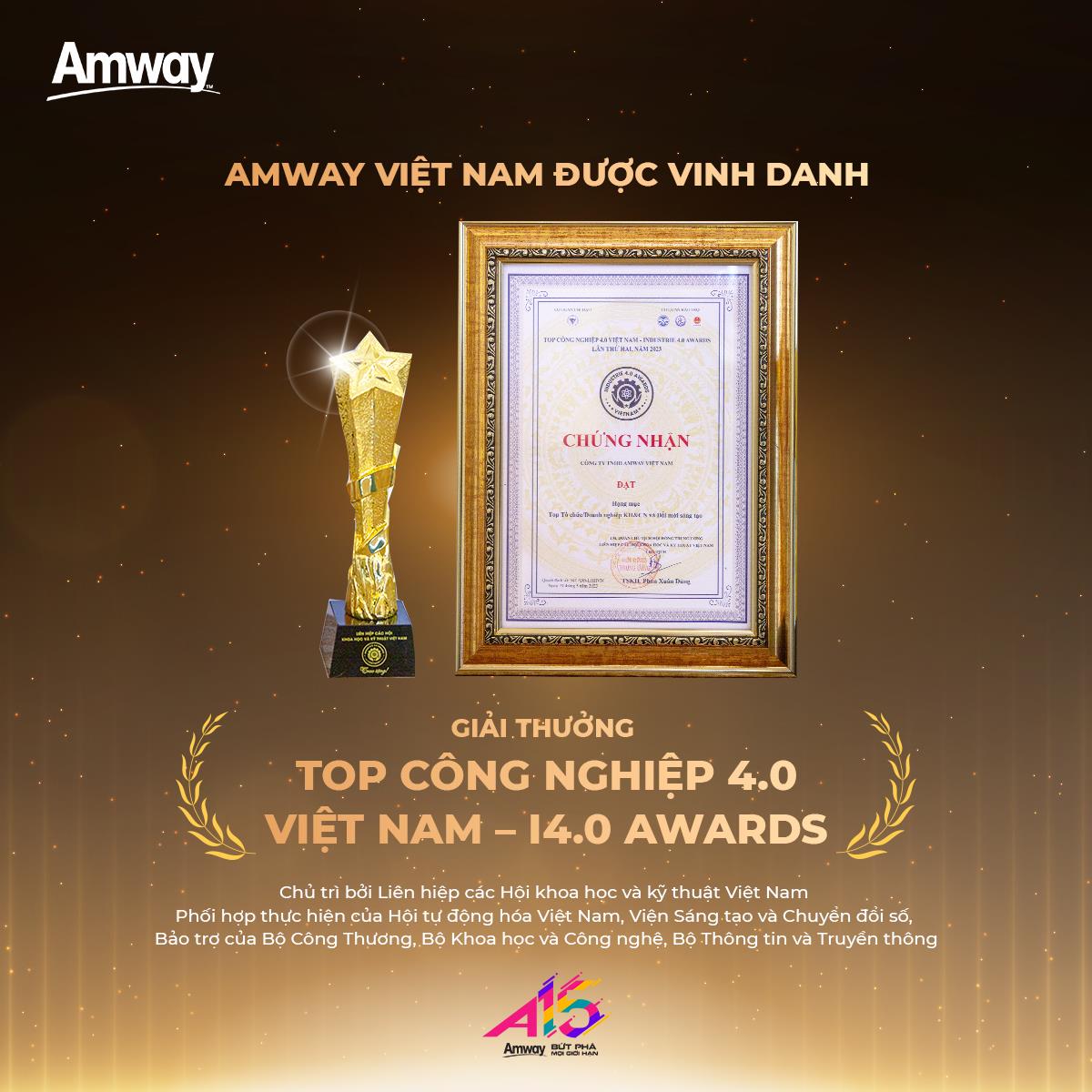 Amway Việt Nam nhận giải Top Công nghiệp 4.0 Việt Nam – I4.0 Awards