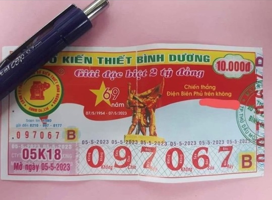 C&ocirc;ng ty xổ số kiến thiết B&igrave;nh Dương in v&eacute; số sai th&ocirc;ng tin tuy&ecirc;n truyền - Ảnh 1.