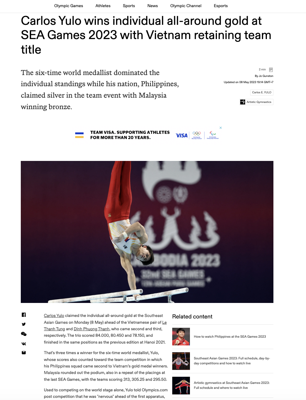 Carlos Yulo: Nh&agrave; v&ocirc; địch thế giới thống trị thể dục dụng cụ SEA Games - Ảnh 1.