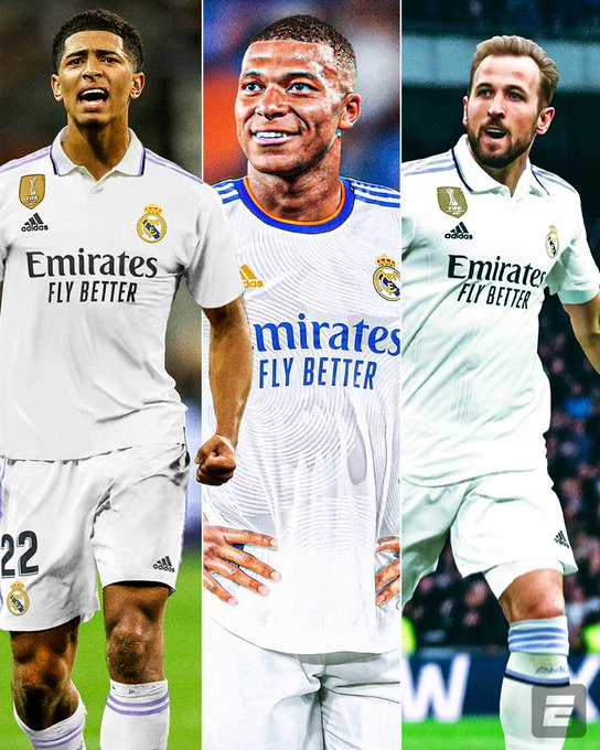 Fan Real Madrid ph&aacute;t rồ với viễn cảnh c&oacute; bộ ba Mbappe, Kane v&agrave; Bellingham - Ảnh 5.