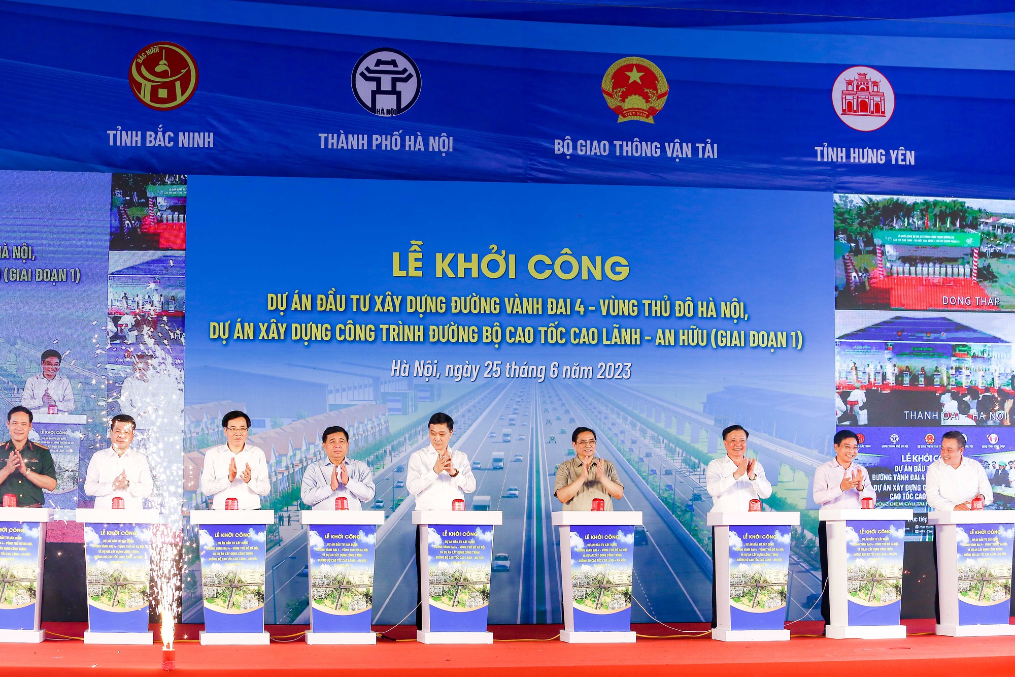 Thủ tướng phát lệnh khởi công 2 dự án đường Vành đai 4 - vùng Thủ đô và cao tốc Cao Lãnh - An Hữu - Ảnh 8.