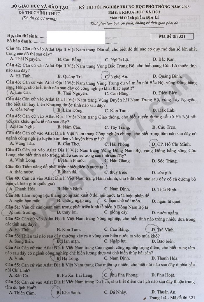 Chi tiết đề thi, giải đề thi môn lịch sử, địa lý, giáo dục công dân - Ảnh 9.