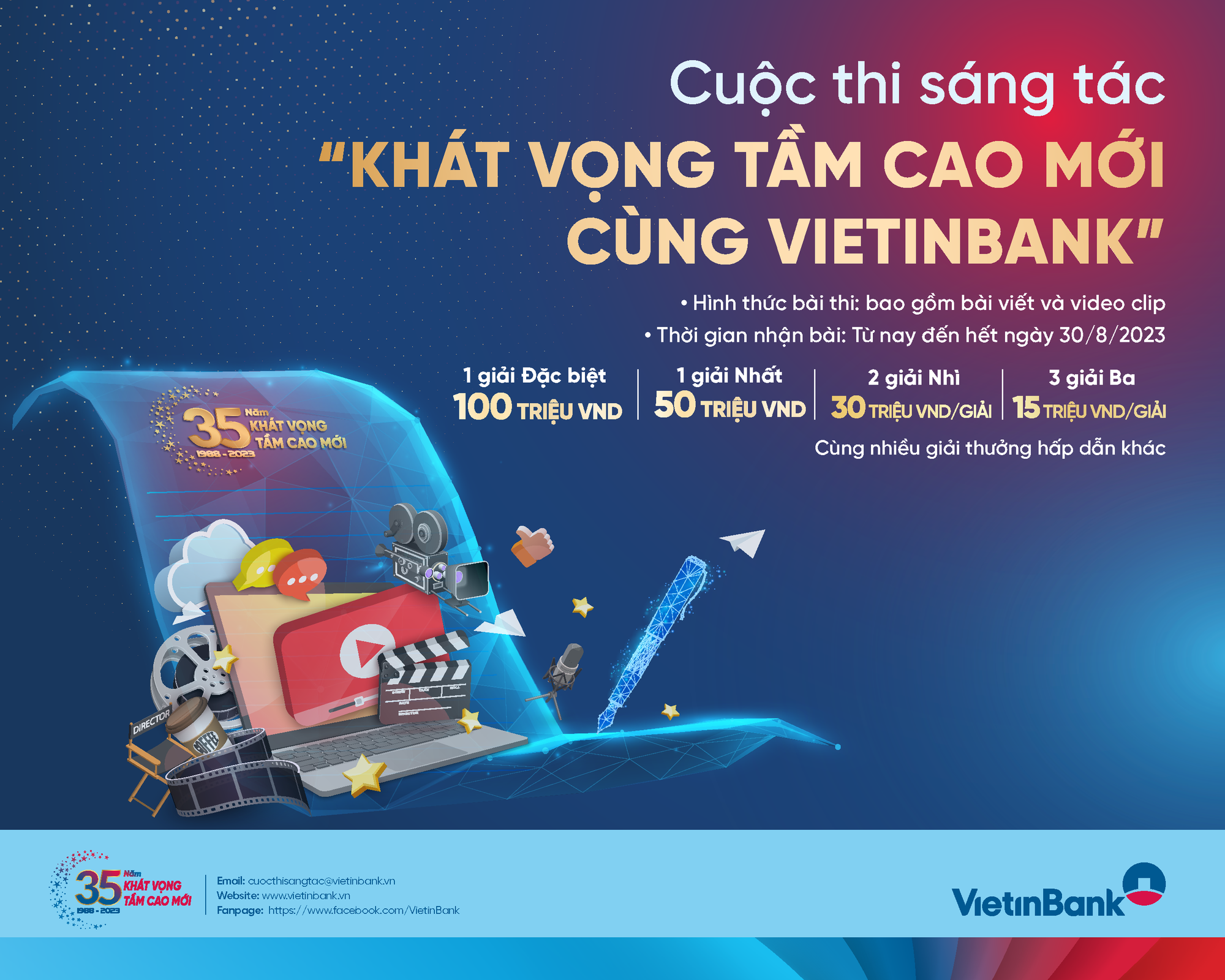 Gia hạn nhận bài dự thi sáng tác “Khát vọng tầm cao mới cùng VietinBank”