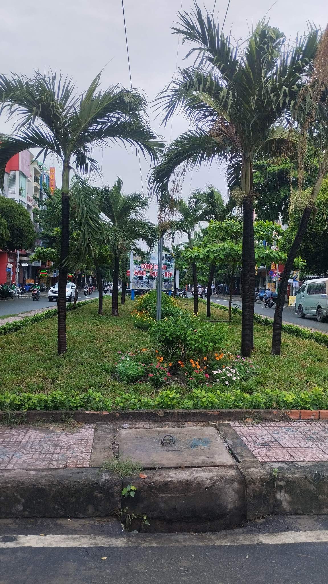 Bãi rác đã được thay bằng bồn hoa