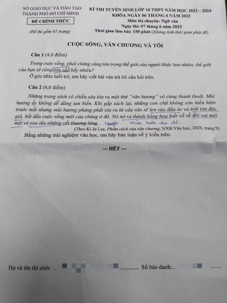 Hình ảnh sau khi kết thúc bài thi môn chuyên kỳ thi tuyển sinh lớp 10 - Ảnh 8.