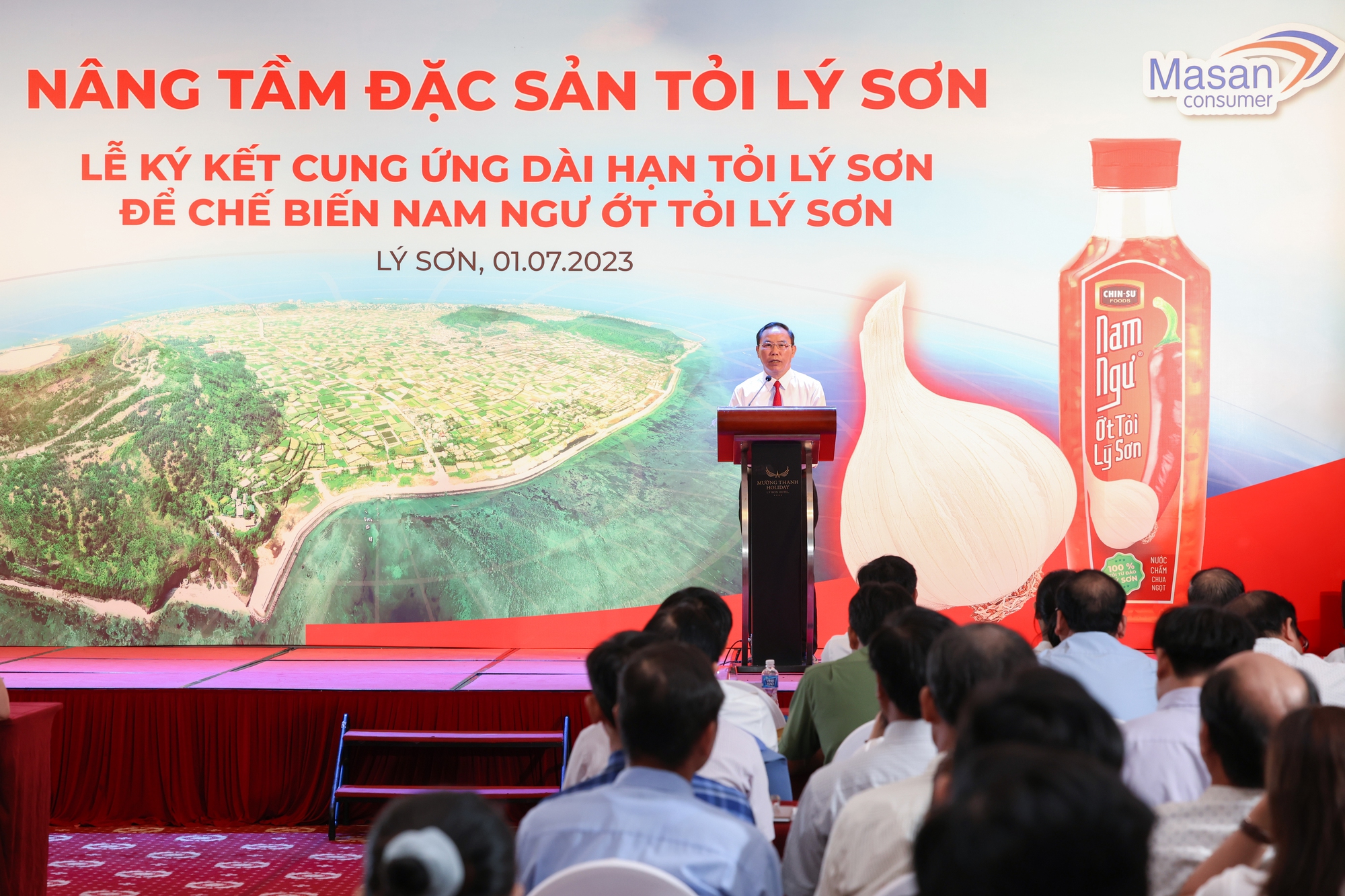 Ký kết cung ứng dài hạn tỏi Lý Sơn để chế biến Nam Ngư ớt tỏi Lý Sơn - Ảnh 3.
