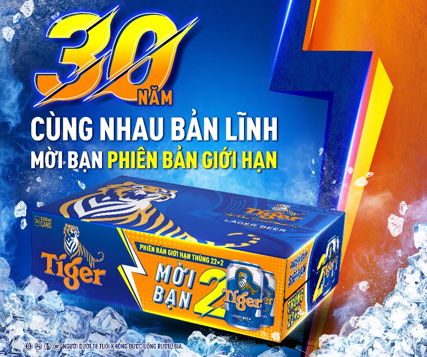 Tiger Beer ra mắt phiên bản thùng giới hạn đánh dấu mốc 30 năm phát triển tại Việt Nam