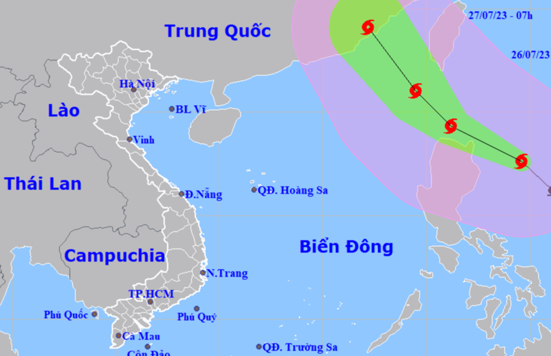 B&atilde;o Doksuri c&oacute; ảnh hưởng tới đất liền nước ta? - Ảnh 1.
