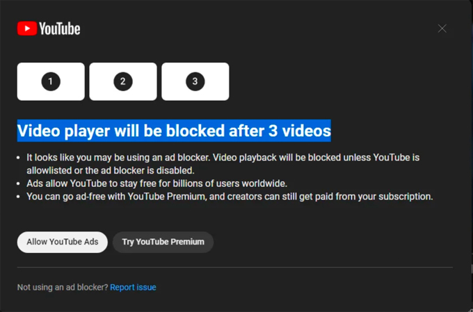 YouTube “mạnh tay” với người dùng không muốn xem quảng cáo