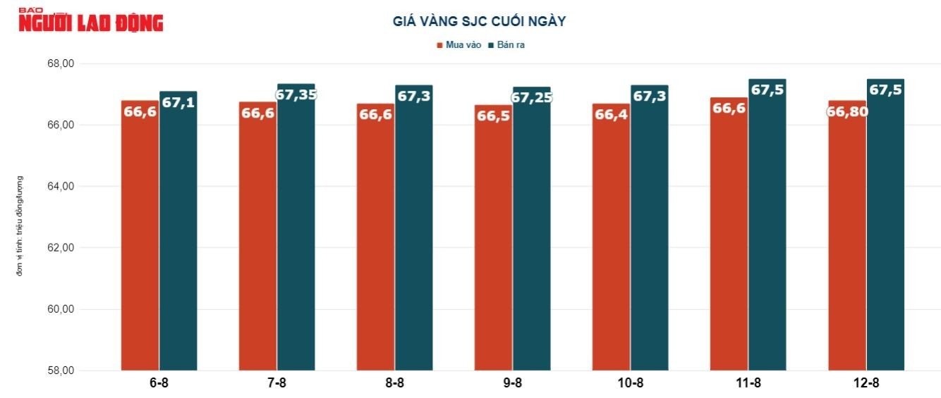 Giá vàng hôm nay 12-8: Vàng SJC lại tiếp tục tăng - Ảnh 3.