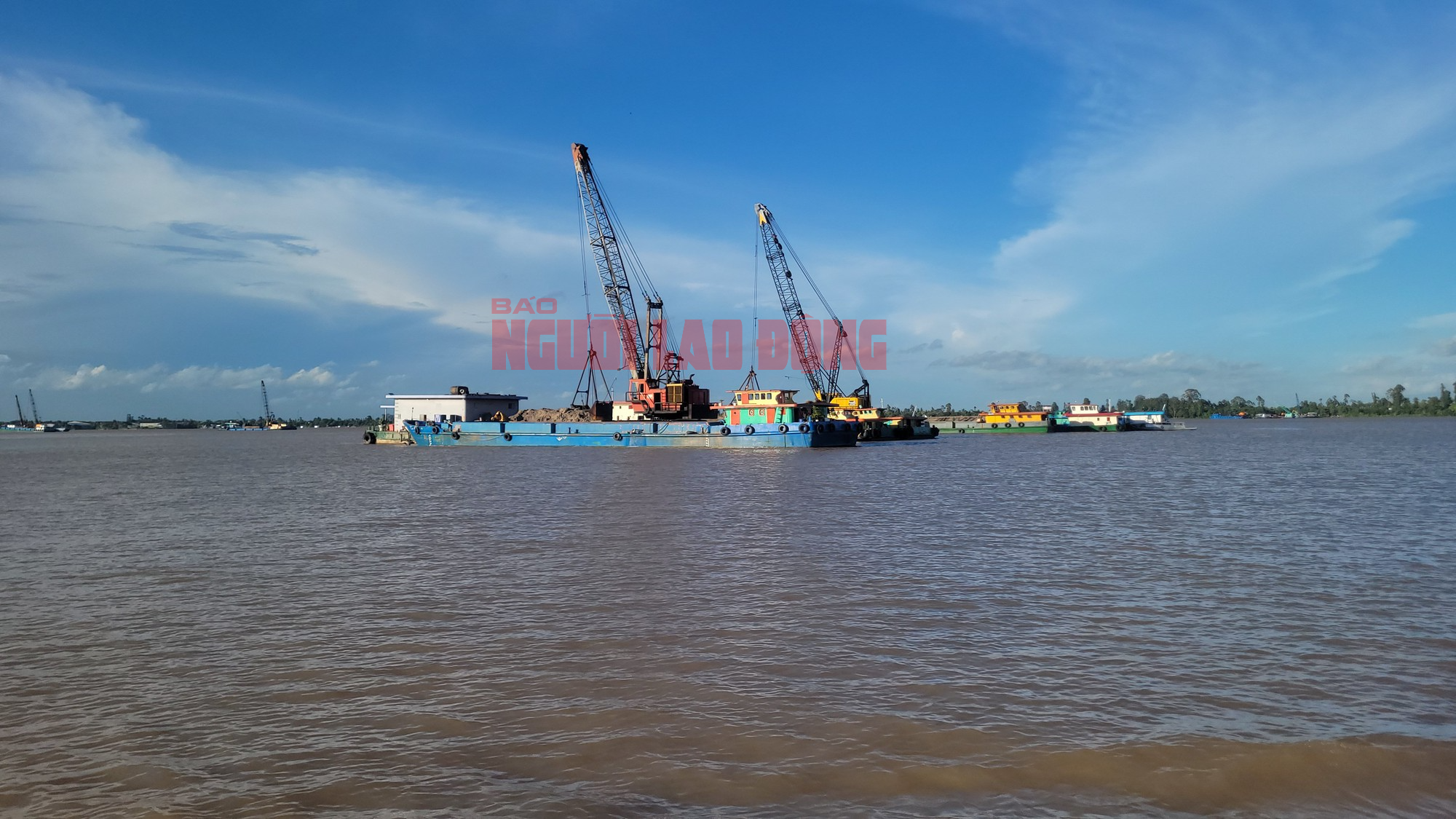 VIDEO: Cận cảnh mỏ cát tại An Giang liên quan nhiều đối tượng vừa bị Bộ Công an bắt giữ
