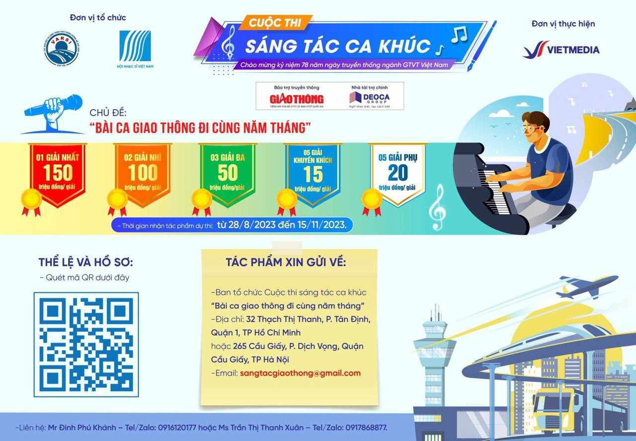 150 triệu đồng cho giải nhất sáng tác "Bài ca giao thông đi cùng năm tháng"
