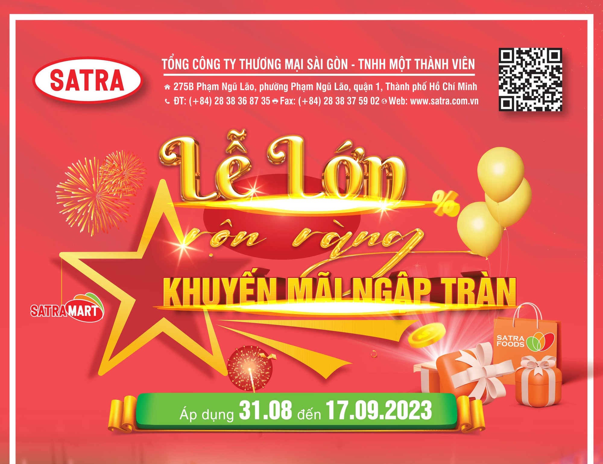 Chương trình khuyến mại “Lễ lớn rộn ràng – khuyến mại ngập tràn” tại hệ thống bán lẻ SATRA