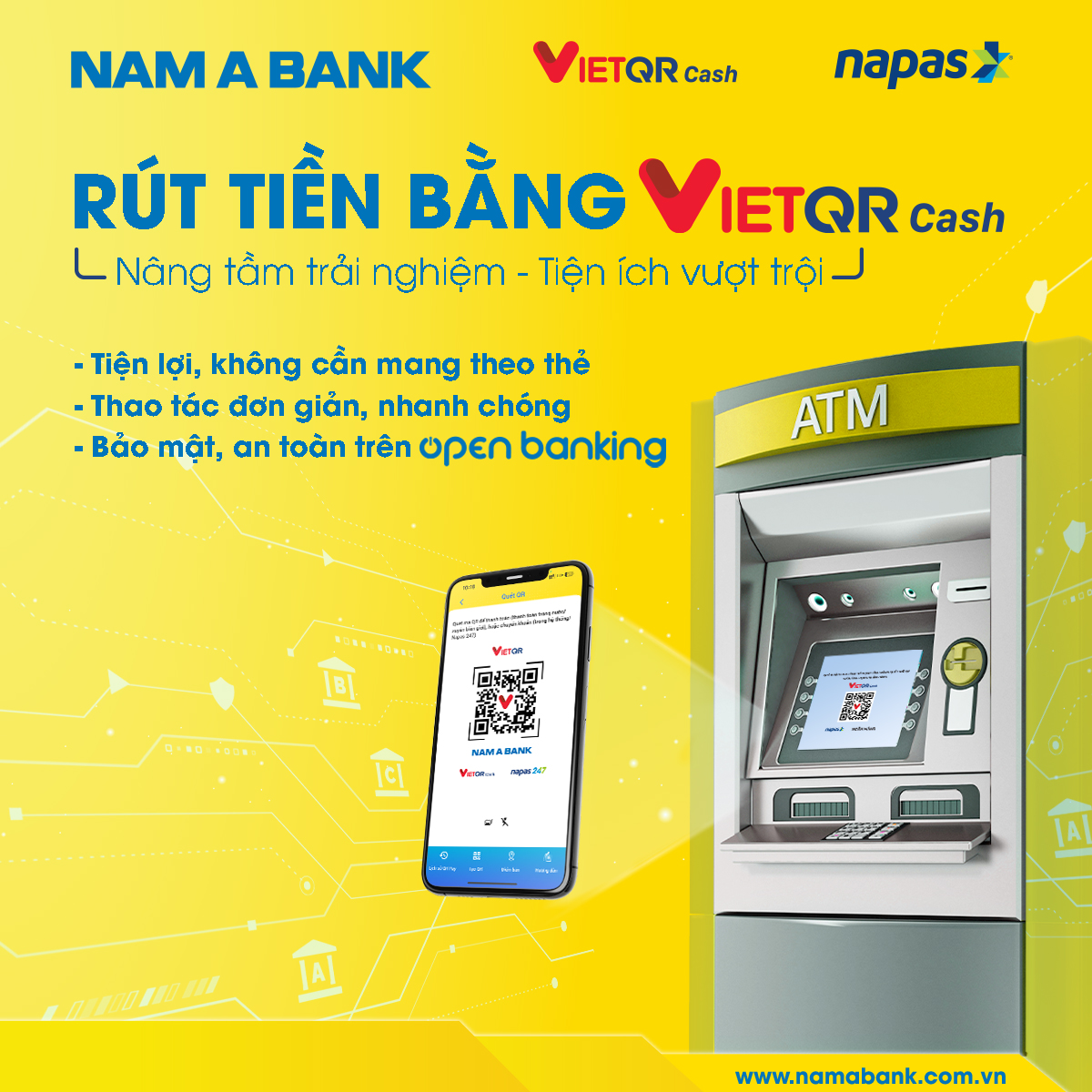NAM A BANK &ndash; ti&ecirc;n phong triển khai dịch vụ r&uacute;t tiền bằng VIETQR - Ảnh 2.