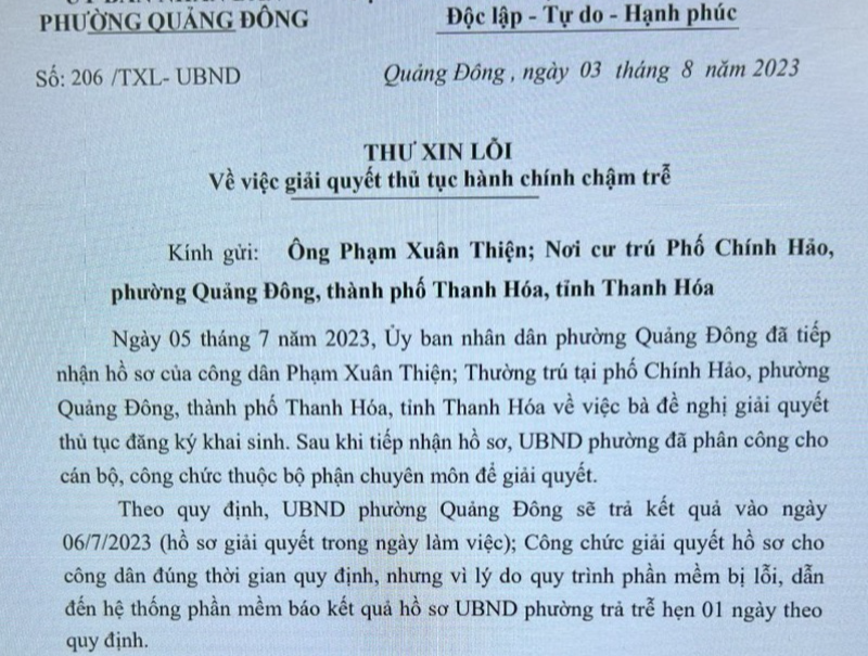 Nhiều cán bộ xã, phường ở TP Thanh Hóa gửi thư xin lỗi dân