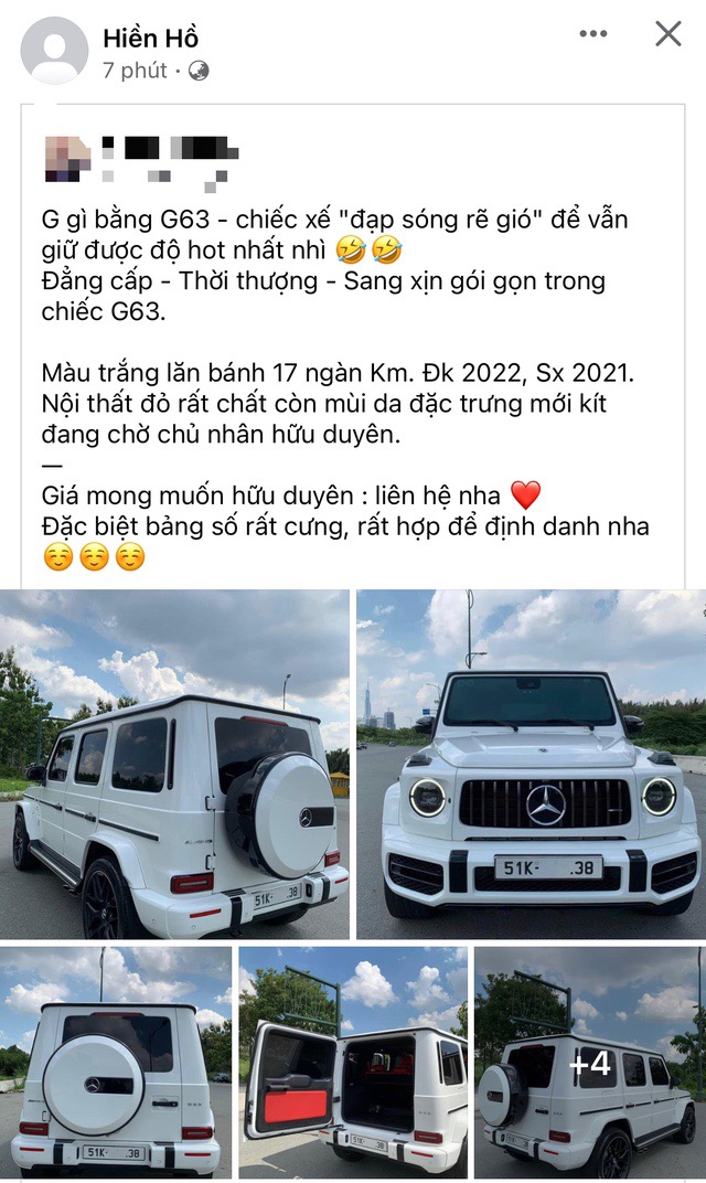 Ca sĩ Hiền Hồ bất ngờ rao b&aacute;n chiếc Mercedes G63 đạp s&oacute;ng rẽ gi&oacute; - Ảnh 1.
