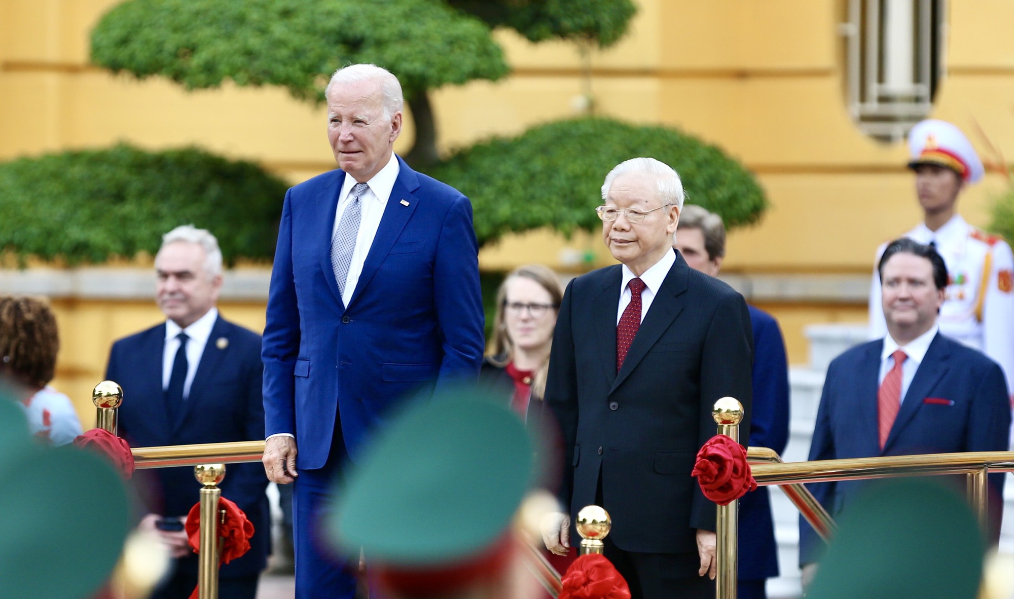 Tổng B&iacute; thư Nguyễn Ph&uacute; Trọng chủ tr&igrave; lễ đ&oacute;n Tổng thống Mỹ Joe Biden - Ảnh 5.