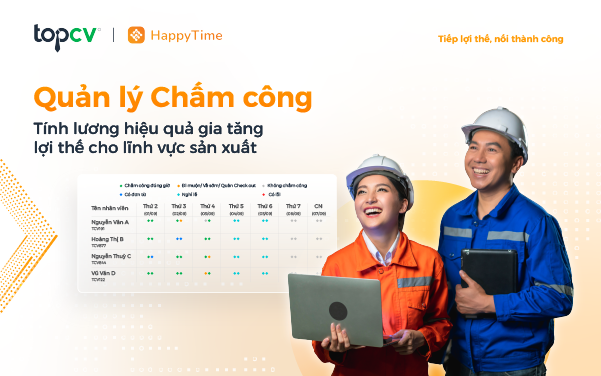 Quản lý Chấm công - Tính lương hiệu quả gia tăng lợi thế cho lĩnh vực sản xuất