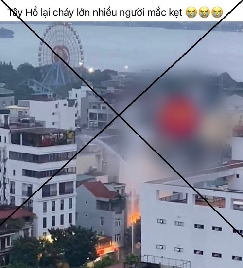C&ocirc;ng an l&ecirc;n tiếng th&ocirc;ng tin T&acirc;y Hồ ch&aacute;y lớn nhiều người mắc kẹt - Ảnh 1.