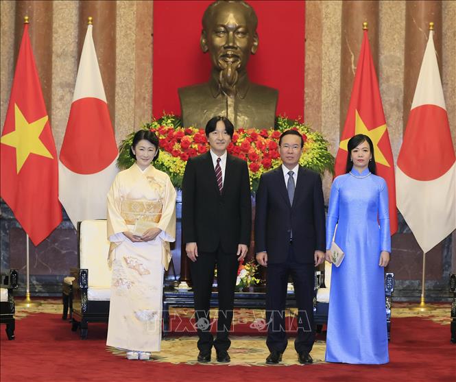 Chủ tịch nước v&agrave; Phu nh&acirc;n tiếp Ho&agrave;ng Th&aacute;i tử Nhật Bản v&agrave; C&ocirc;ng nương - Ảnh 5.