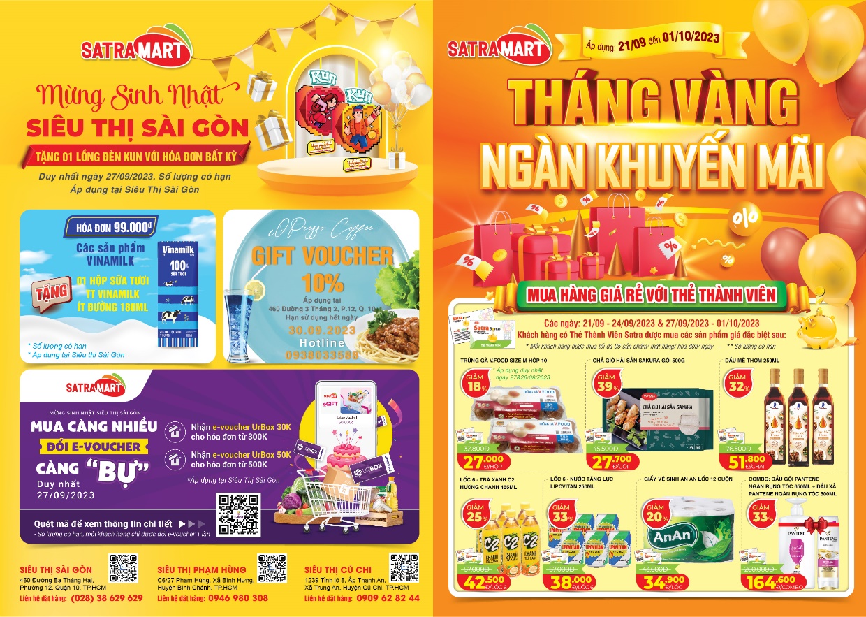 Nhiều khuyến mại hấp dẫn mừng sinh nhật Satramart Siêu thị Sài Gòn