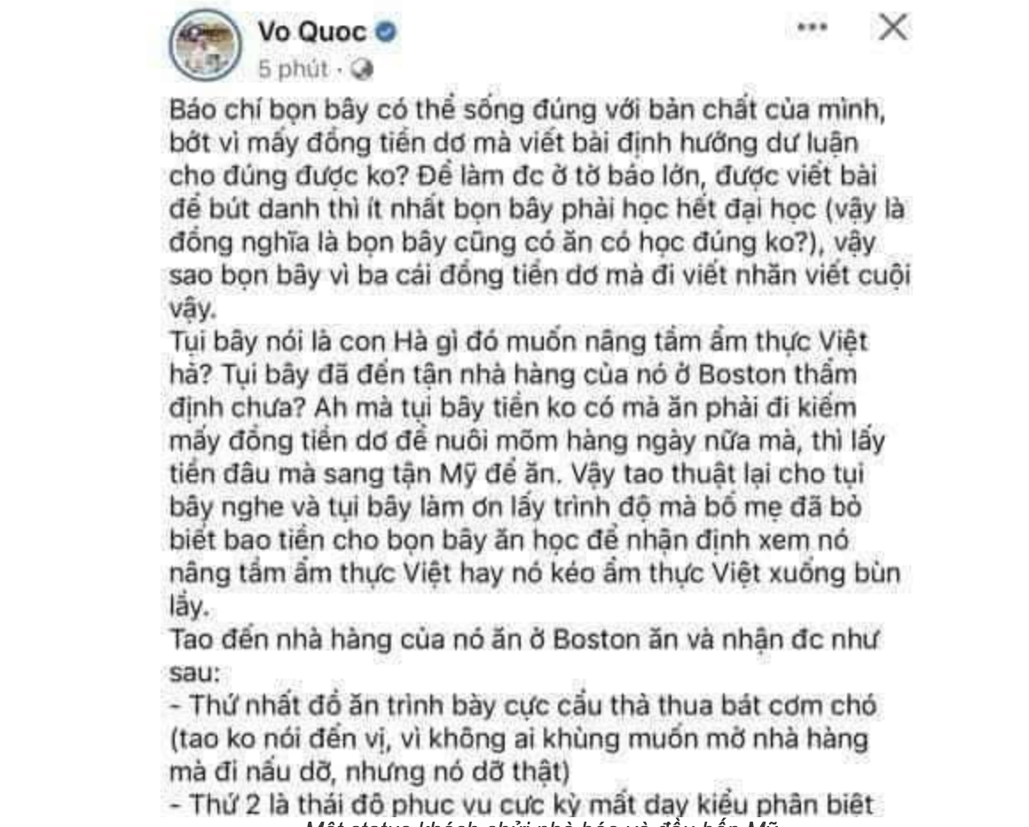 Quan điểm cứng rắn của Hội Nh&agrave; b&aacute;o TP HCM về nội dung tục tĩu tr&ecirc;n Facebook đầu bếp V&otilde; Quốc - Ảnh 3.