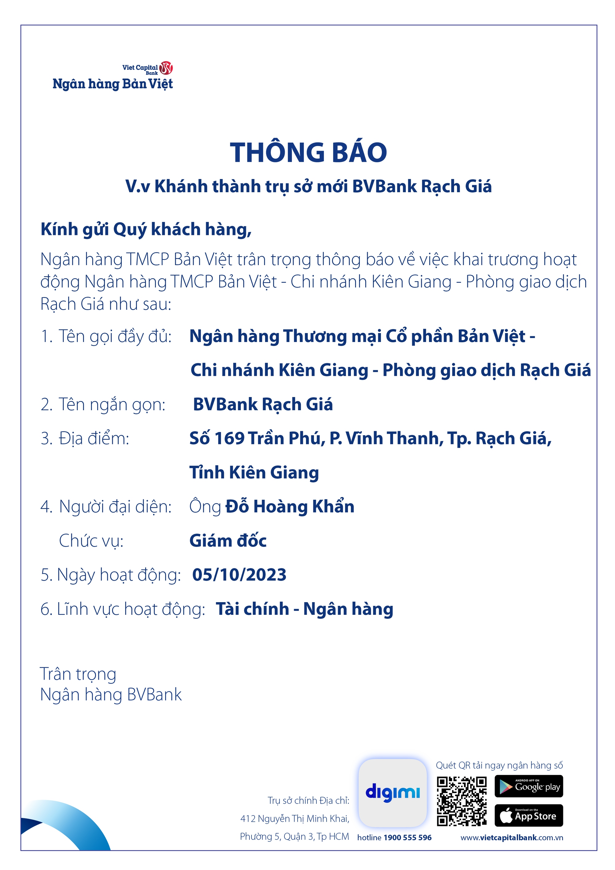 Khánh thành trụ sở mới BVBank Rạch Giá - Ảnh 1.