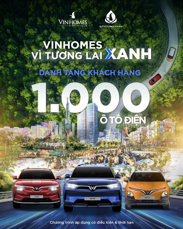 Vinhomes tặng 1.000 ôtô điện VinFast cho khách hàng - Ảnh 1.