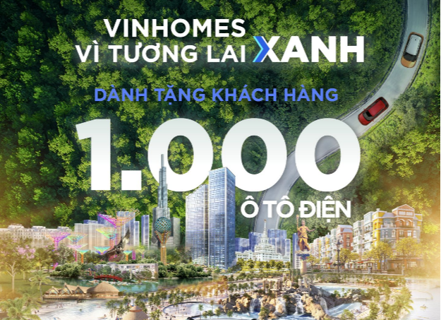 Vinhomes tặng 1.000 ôtô điện VinFast cho khách hàng