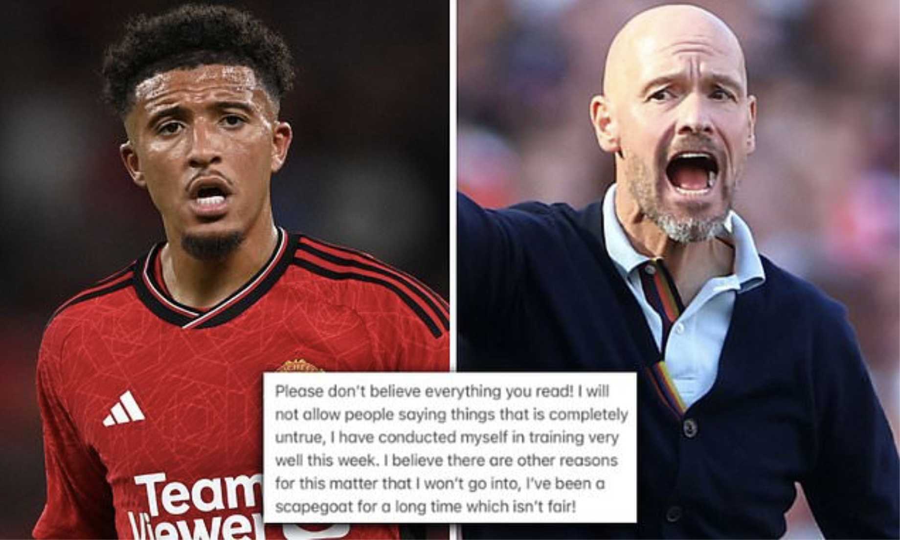 Nội bộ Man United dậy sóng, Jadon Sancho công khai "bật" HLV trưởng