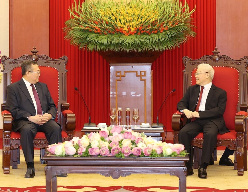 Tổng B&iacute; thư tiếp Trưởng Ban Li&ecirc;n lạc đối ngoại Trung ương Đảng Cộng sản Trung Quốc - Ảnh 7.