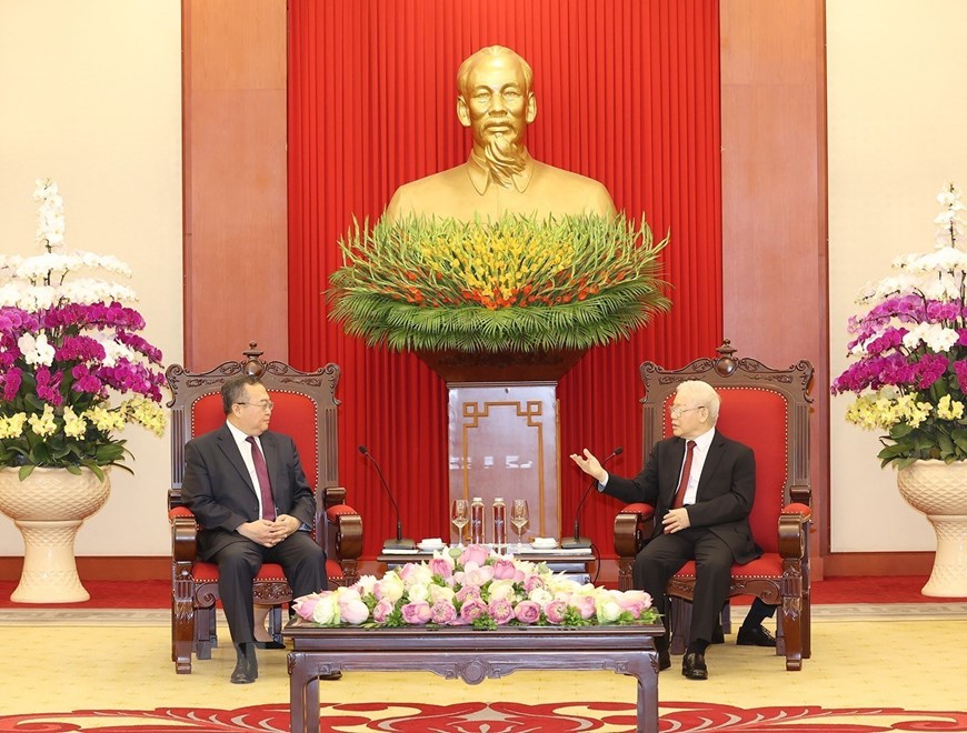 Tổng B&iacute; thư tiếp Trưởng Ban Li&ecirc;n lạc đối ngoại Trung ương Đảng Cộng sản Trung Quốc - Ảnh 8.
