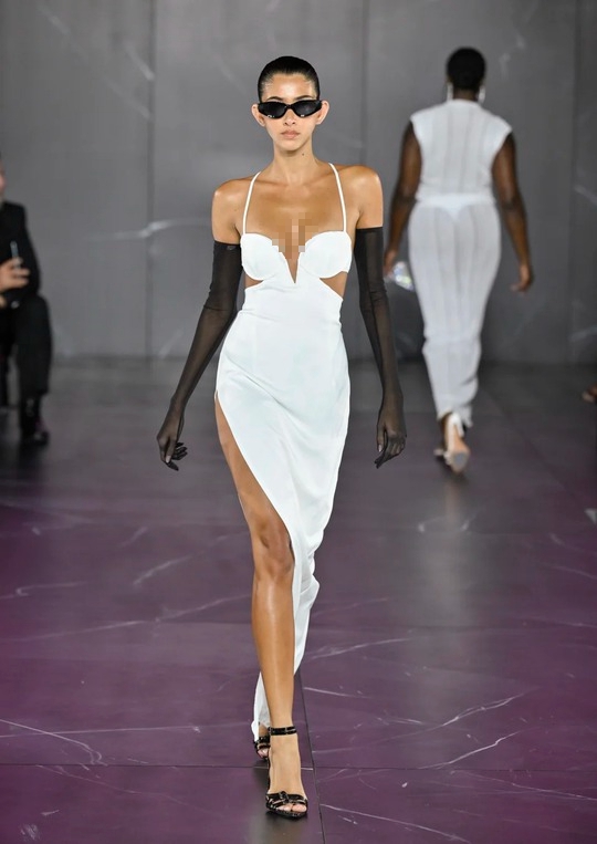 &ldquo;B&aacute;o đen&rdquo; Naomi Campbell lấp l&aacute;nh đầm xuy&ecirc;n thấu - Ảnh 6.