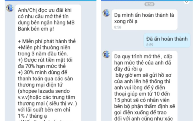 Sập bẫy mở thẻ tín dụng qua APP