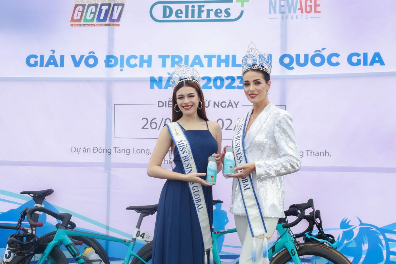 Hoa Hậu Alisa Miskovska quảng bá nhãn hàng sữa Delifres +