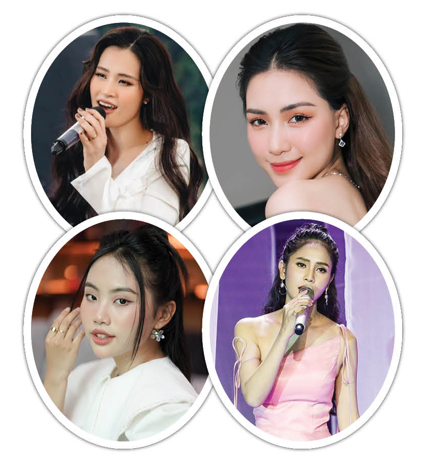 Từ tr&aacute;i qua, từ tr&ecirc;n xuống: Nữ ca sĩ: Đ&ocirc;ng Nhi, H&ograve;a Minzy, Phương Mỹ Chi, Phương &Yacute;. (Ảnh do nh&acirc;n vật cung cấp)