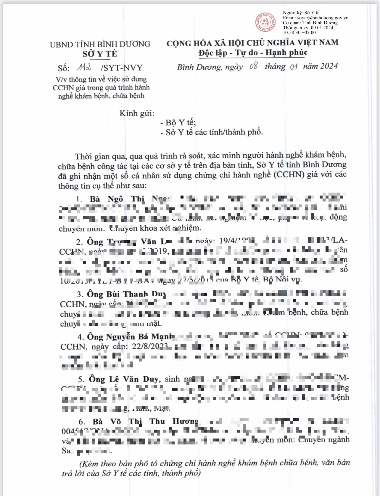 Chuyển c&ocirc;ng an xử l&yacute; 6 c&aacute; nh&acirc;n sử dụng chứng chỉ h&agrave;nh nghề giả trong kh&aacute;m chữa bệnh- Ảnh 1.