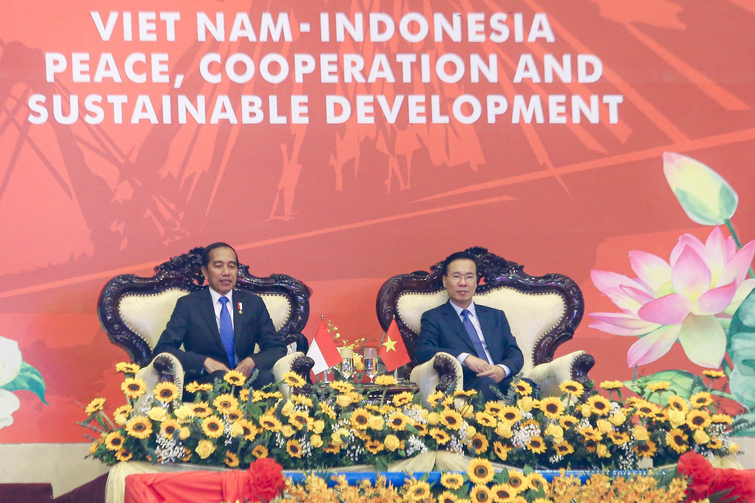 Chủ tịch nước v&agrave; Tổng thống Indonesia xem biểu diễn v&otilde; thuật- Ảnh 7.